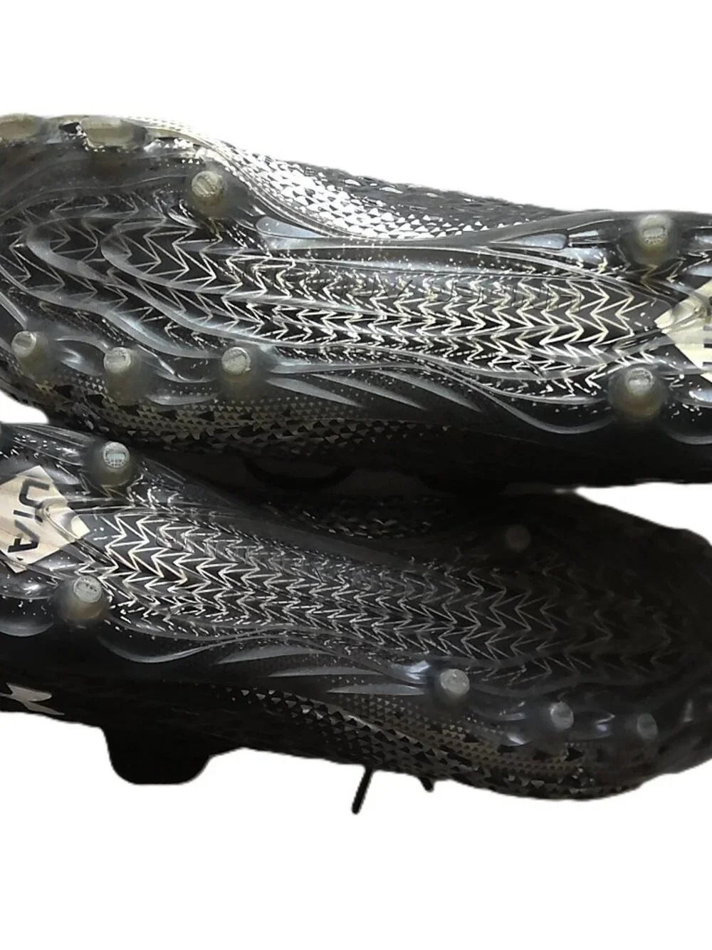 Under Armour Spotlight Clone 3.0 MC Football Cleats Men's Black & Silver Sz 14